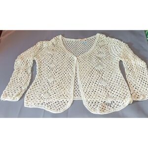 Open Knit Womens Top  Open Front Layering Large Coquette Dollette Sequins Y2k